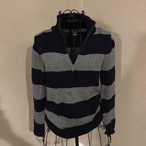 Polo half zip black & grey sweater for Boys. Size Medium (12/14)